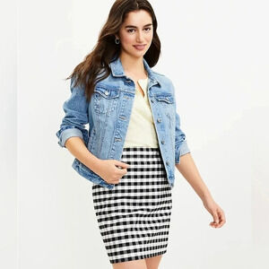 Women's Loft Gingham Pocket Shift Skirt NWT Size 8 Preppy Clueless Casual